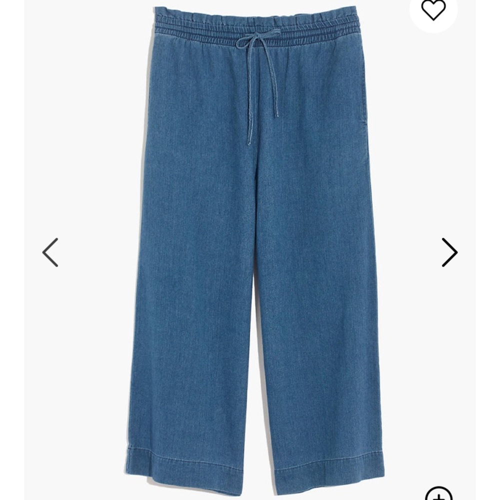Madewell Indigo Smocked Huston Pull-On Crop Pants - Picture 15 of 16